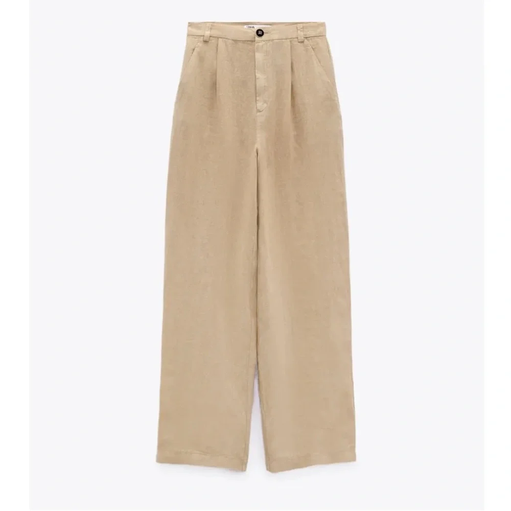 Zara beige wide leg trousers in size XL - Picture 2 of 12